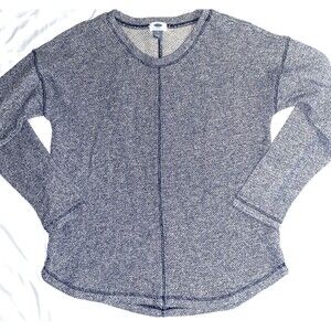 OLD NAVY Cozy Casual Knit Sweater Medium Blue White